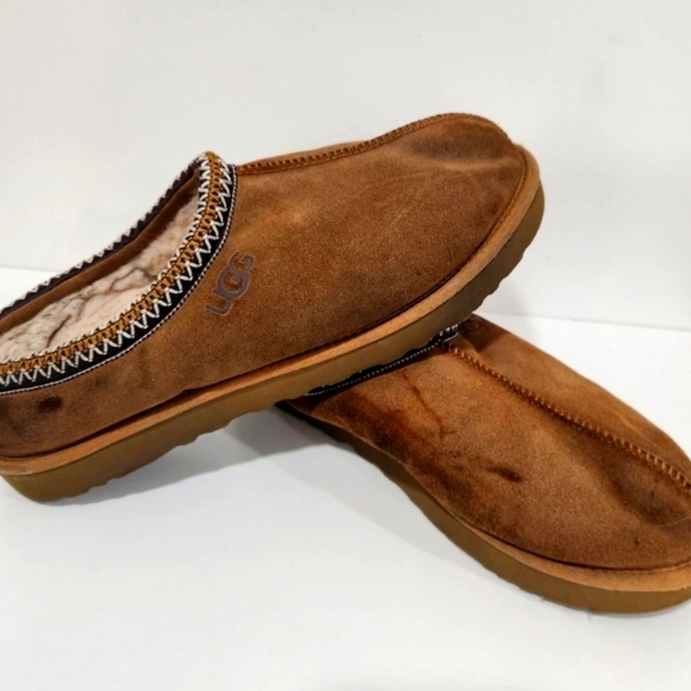 UGG Tasman Slippers Men’s 12 | Chestnut Suede | Shearling Lined